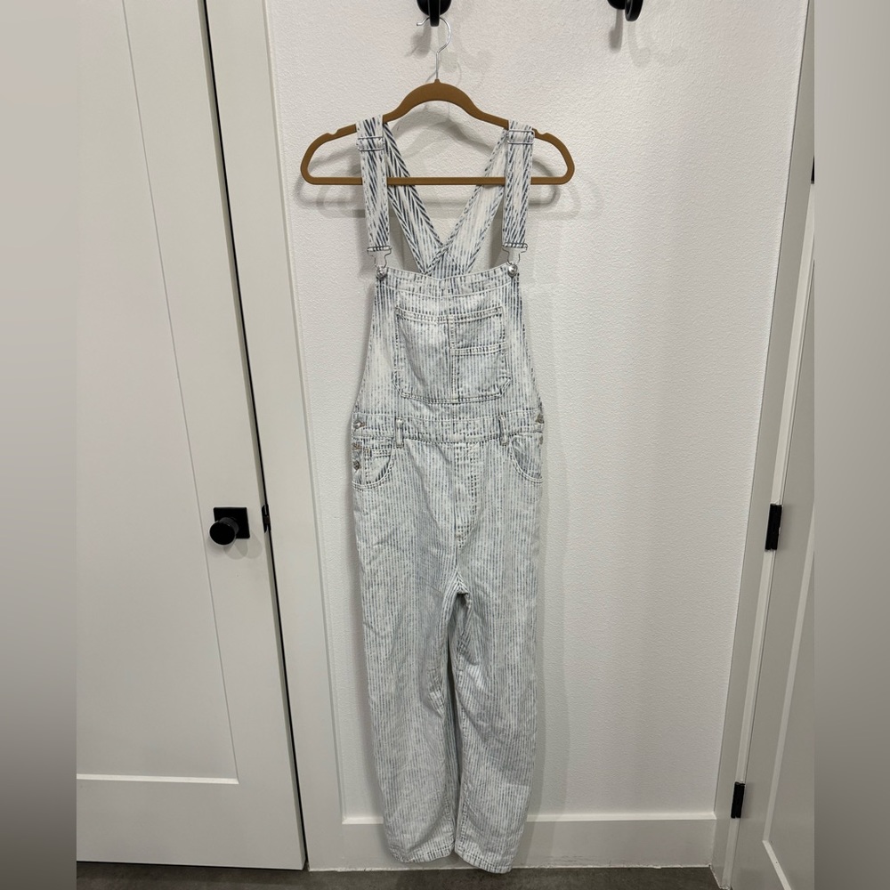 Free People Railroad Stripe Overalls